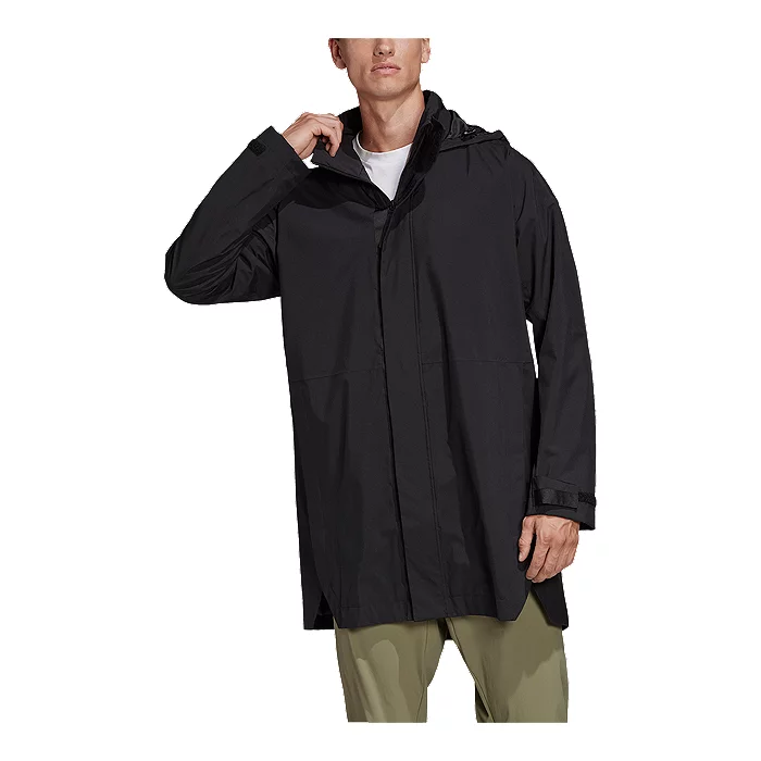 Adidas Men's Urban RAIN.RDY 2L Hooded Rain Parka, Waterproof, Long, Shell 1 Adidas Men's Urban RAIN.RDY 2L Hooded Rain Parka, Waterproof, Long, Shell