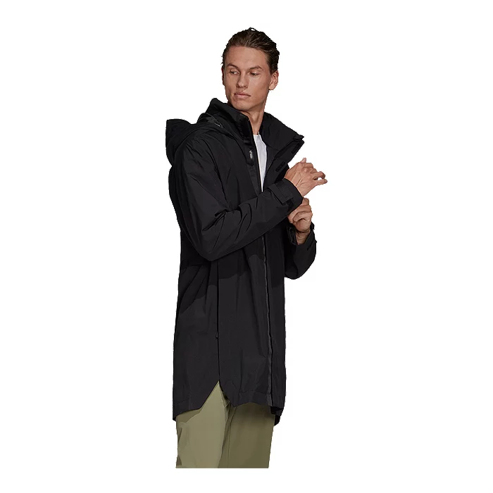 Adidas Men's Urban RAIN.RDY 2L Hooded Rain Parka, Waterproof, Long, Shell 5 Adidas Men's Urban RAIN.RDY 2L Hooded Rain Parka, Waterproof, Long, Shell - Image 5
