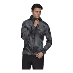 Adidas Men's Terrex Agravic Hooded Rain Jacket, Waterproof, Breathable, Hiking, Shell