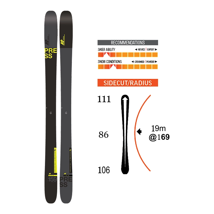 K2 Press Men's Skis 2021/22 2 K2 Press Men's Skis 2021/22 - Image 2