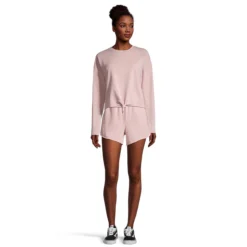 O'Neill Women's Long Sleeve French Terry Tie Crop Shirt -Skiing Gear Sale FGL 333719196 66 c SP2417000C PNK