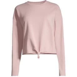 O'Neill Women's Long Sleeve French Terry Tie Crop Shirt -Skiing Gear Sale FGL 333719196 66 d SP2417000C PNK