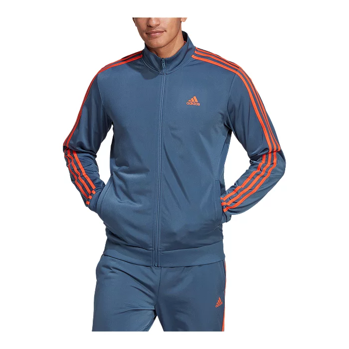 Adidas Men's 3-Stripes Tricot Full Zip Jacket 1 Adidas Men's 3-Stripes Tricot Full Zip Jacket
